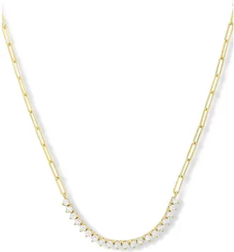 Melinda Maria Not Your Basic Cubic Zirconia Necklace in Gold-White at Nordstrom