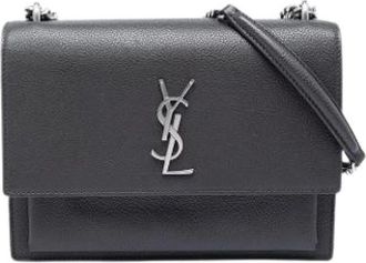 Saint Laurent Pre-owned The Sunset - Dames - Vintage Schoudertas - Grijs - ONE Size - Leer - Vintage
