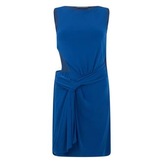 Alberta Ferretti Sleeveless Dress with Knot at the Waist - female - Alberta Ferretti - Short Dresses - Blue - S - Dresses