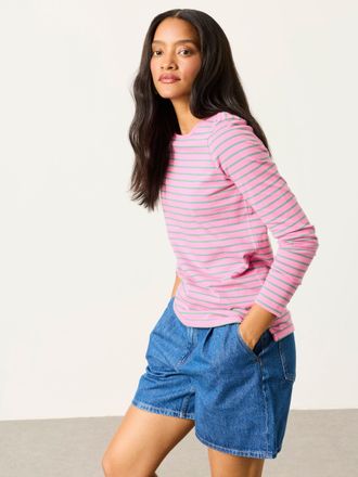 Fat Face FatFace Breton Pink T-Shirt