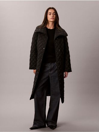 Calvin Klein Womens Quilted Liner Coat - Black - XL