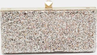 Jimmy Choo London Celeste Pink Glitter Chain Clutch