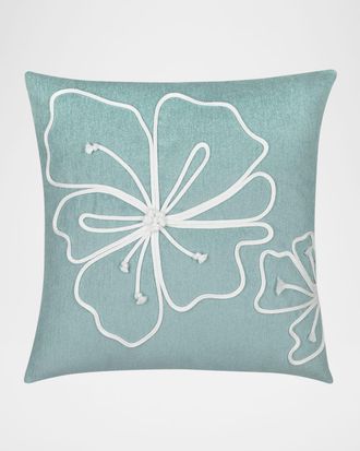Elaine Smith Hibiscus Indoor/Outdoor Pillow, 22 Square