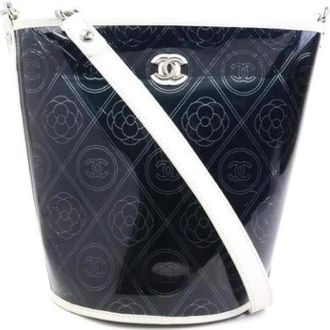 Chanel Pre-owned Leather chanel-bags - Dames - Vintage Schoudertas - Blauw - ONE Size - Leer - Vintage