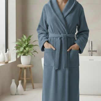 Dmora Albornoz Satoka, 100% Algod&oacute;n Con Capucha, Estructura Degradado Fiordaliso, Talla M, Azul Fiordaliso