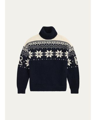Ralph Lauren Purple Label Mens Cashmere-Mohair Turtleneck Sweater
