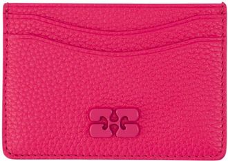 Ganni Womens Bou Card Case Pink Synthetic Cases