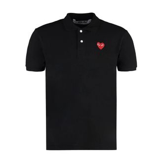 Comme Des Gar&ccedil;ons Polo in Cotone Piqu&eacute; con Cuore - - Tops - Uomo - Nero - L