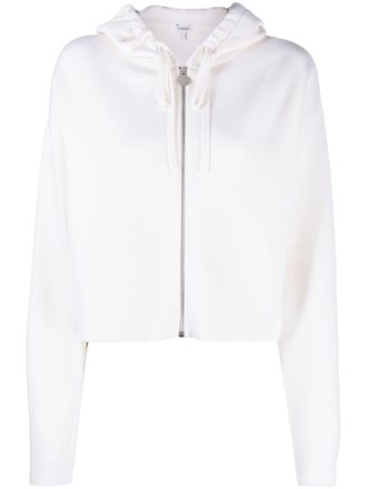 Loewe Felpa crop con cappuccio - Bianco