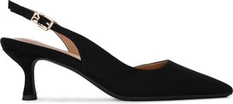 Kurt Geiger Womens Suedette Aria Low2 Heels - Black - Size UK 5