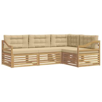 vidaXL Conjunto De Sof&aacute;s De Exterior 4 Pcs Y Beige Vidaxl