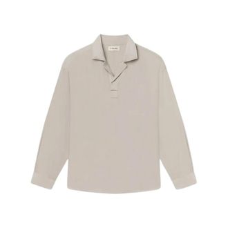 Frame Denim Linen Henley Shirt - male - Frame - Polo Shirts - Beige - XL - Tops