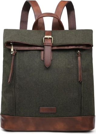 Generic Womens Ladies Girls Men Vegan Leather Backpack Rucksack Work Bag School College (K.Green)