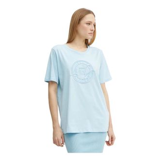 Liu Jo Tops, Dames, Blauw, S, Katoen, T-shirt
