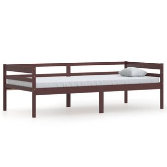 Berkfield Home Bed Frame Dark Brown Solid Pinewood 90x200 cm