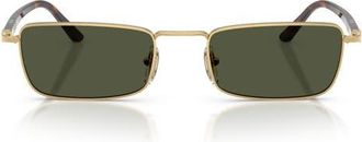 Persol 54mm Rectangular Sunglasses in Gold /Green at Nordstrom