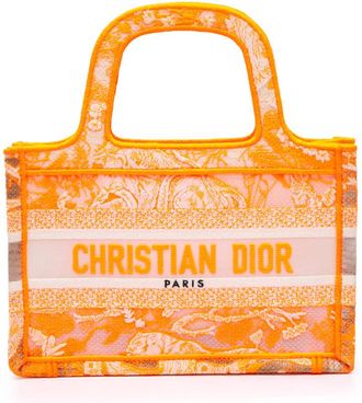 Dior Pre-owned Dior Mini Canvas Embroidered Dioriviera Toile De Jouy Book Tote 50-MA-0252