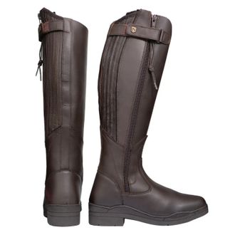 Hy Equestrian Londonderry Winter Country Leather Riding Boots in Dark Brown | Size: 6