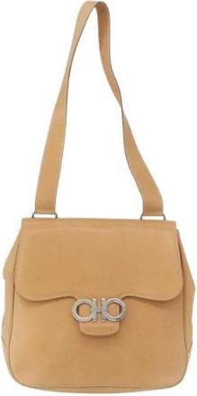 Ferragamo Pre-owned Shoulder Bag - Dames - Vintage Schoudertas - Beige - ONE Size - Leer - Vintage