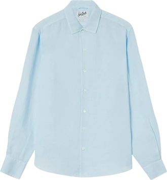 MC2 Saint Barth Long-Sleeved Linen Shirt with Classic Collar