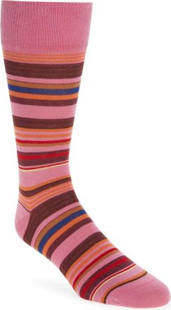 Paul Smith Niam Stripe Cotton Blend Dress Socks in Light/Pastel Pink at Nordstrom