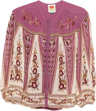 Farm Rio Floral Embroidered Shirt