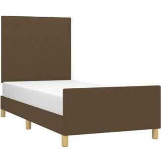 vidaXL Estructura De Cama Sin Colch&oacute;n Tela Marr&oacute;n Oscuro 90x190 Cm Vidaxl