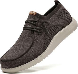 Itazero Men Extra Wide Shoes - 4E to 5E Wide Toe Box Shoes for Men XX Wide Width Swollen Feet - Mens Loafers & Slip-ons with Arch Support Insole for Plantar F