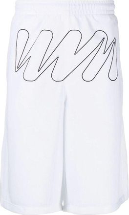 Off-white Wave Outl Diagonal Mesh Shorts OMCB076F22FAB0011011