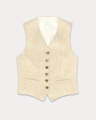 Fortela Demi Linen Vest in Cream at Nordstrom, Size 44