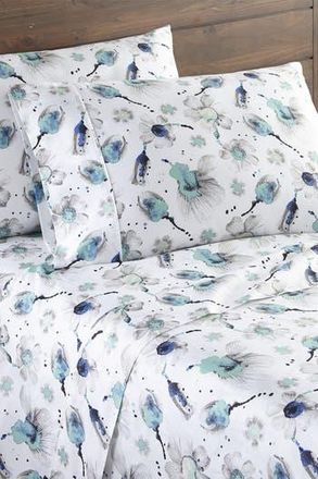 Southshore Fine Linens Premium Collection Extra Deep Pocket 300 Thread-Count 4-Piece Sheet Set in Watercolor Symphony Blue at Nordstrom Rack, Size