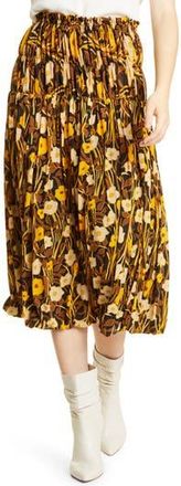 Rebecca Taylor Floral Tiered Skirt in Daphne Fleur Black C at Nordstrom Rack, Size X-Small