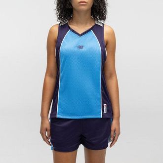 New Balance Donna Basketball Performance Mesh Jersey in Blu, Taglia XS