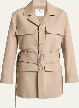 Courr&egrave;ges Flap-Pocket Belted Utility Jacket