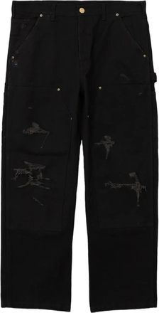 Bows & Arrows Pantaloni in cotone con effetto vissuto - Nero