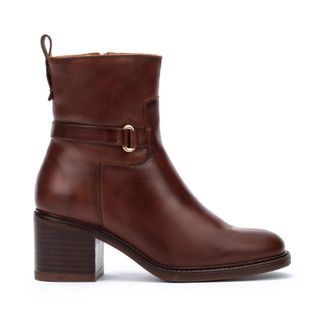 Pikolinos Huesca Enkellaars voor dames - Dames - Laarzen met Hak - Bruin - 41 EU - Leer - Schoenen