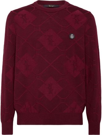 Billionaire Boys Club intarsia-knit jumper - men - Silk/Merino - XXXXL - Red