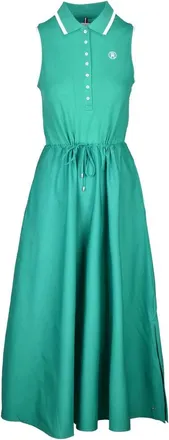 Tommy Hilfiger Green Polo-Collar Flared Dress