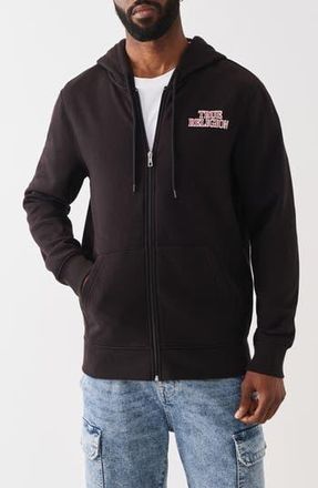 True Religion Filled All-over Print Zip Hoodie in Jet Black at Nordstrom Rack, Size X-Large