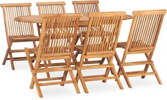 vidaXL Set De Comedor De Jard&iacute;n Plegable 7 Pzas Madera Maciza De Teca Vidaxl