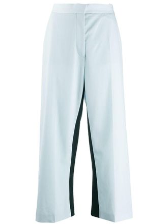 Stella McCartney Tracy cropped trousers - women - Viscose - 34 - Blue