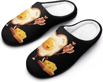 Generic Bacon Eggs Cheese Breakfast Womens Slippers Winter Warm House Shoes Indoor Outdoor Hotel Slipper