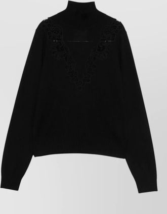 Zimmermann wool lace trim turtleneck sweater