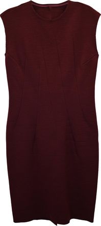 Lanvin Knee Length Jersey Dress in Burgundy Wool