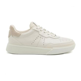 Ecco Ecco Street Court Leather Mens Fashion Trainers - White Shadow White - Size:UK 10.5-11