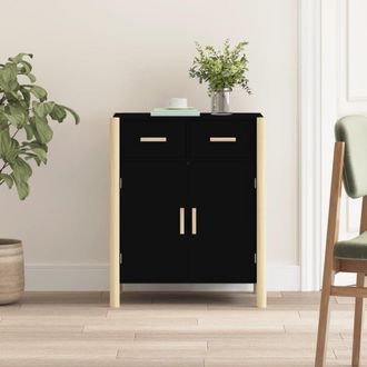 vidaXL Aparador De Madera Contrachapada Negro 62x38x75 Cm Vidaxl