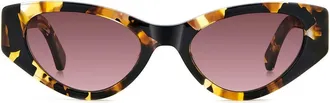 Kate Spade New York bria 52mm cat eye sunglasses in Havana/pink Ds at Nordstrom