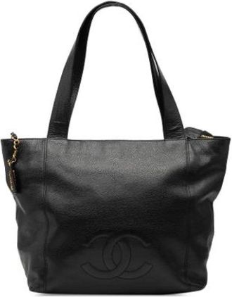 Chanel Pre-owned Tote Bags, female, Black, Size: ONE SIZE Pre-owned Leather Tote