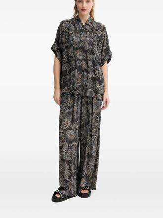 Sessun Broek met bloemenprint - Zwart