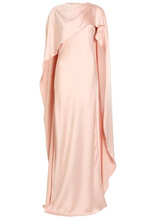 SIMKHAI Izel Draped Cape Satin-crepe Gown - Pink - 8 (UK12 / M)